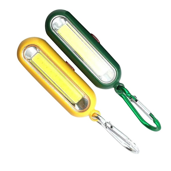 2 stk Nøkkelring Lommelykt Hard Lys Nøkkelring Lommelykt Utendørs nødbelysningslampe Bærbar fjellklatringsspenne Campinglampe For utendørs bruk Wit