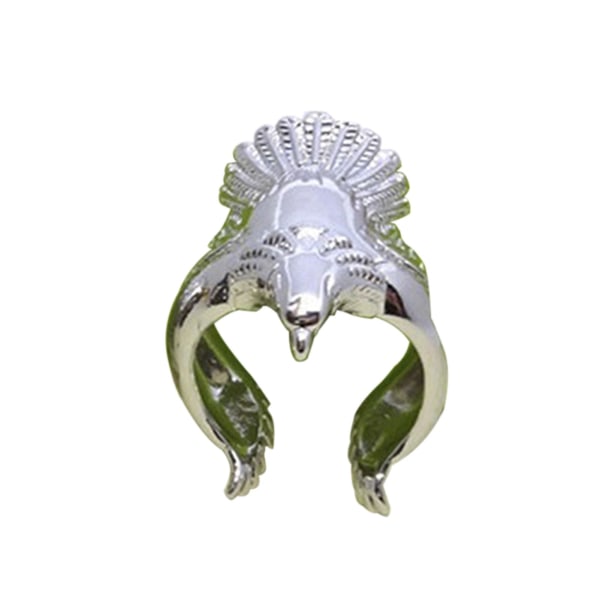 Ring Vintage Eagle Form Silverpläterad Mode Ring för män för dagligt bruk Silver