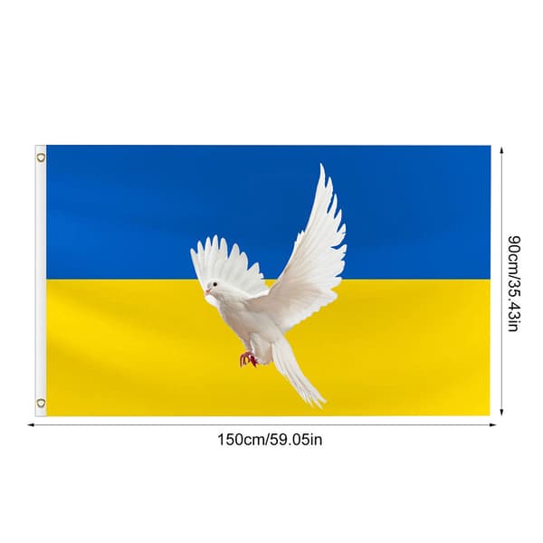 Ukraina Fredsdue Flagg 3x5 Fot Polyester Banner Messingmaljer