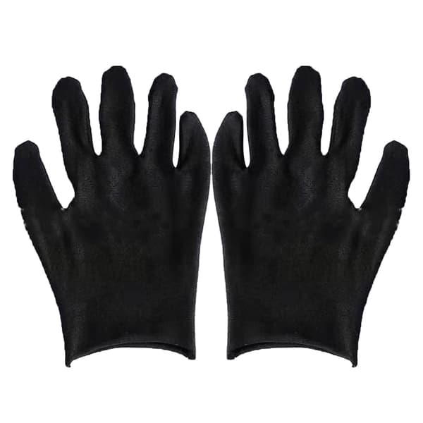 12 Par Bomull Polyester Förtjockade Svetabsorberande Ridhandskar Arbetshandskar Svart
