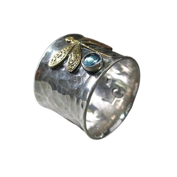 Kvinder Elegant Vintage Rhinestone Indlagt Dragonfly Design Finger Ring smykker US 8