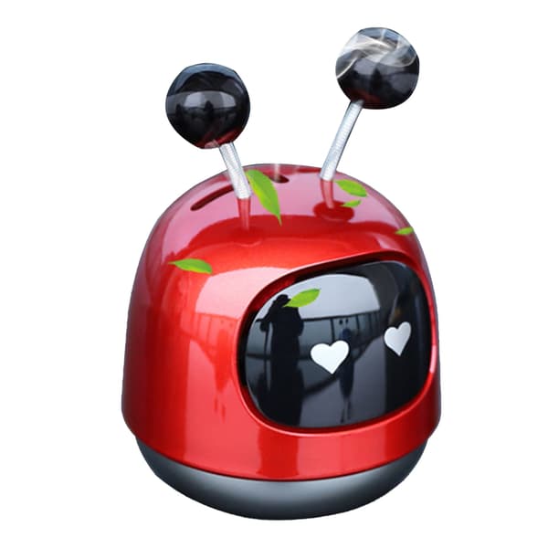 Robot Style Bil Luftudluftning Aroma Diffuser Solid Parfume Ornament Langvarigt Interiørtilbehør Rød
