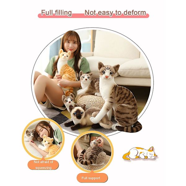 Cat Plys Dyr Børn Fødselsdagsgaver Kattedukke 25cm