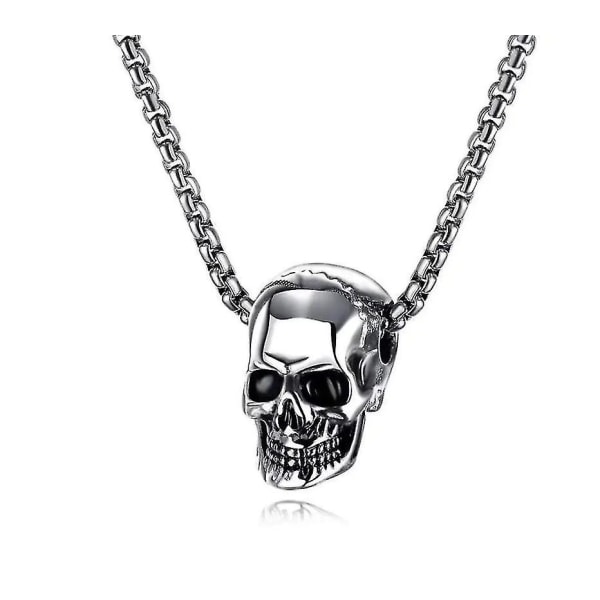 Skull Head Herrs Charm Hänge Halsband Smycken Halskedja