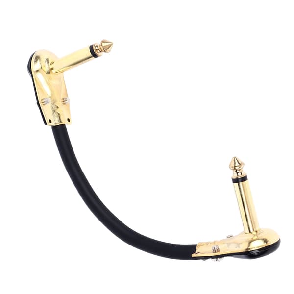 Gull 15 cm 5,9 tommer elektrisk gitar effektpedalkabel flat patch strømforsyning instrumenttilbehør