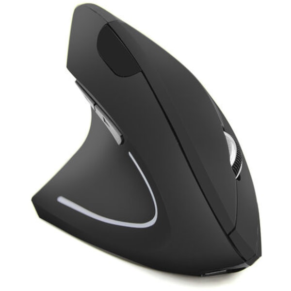 1kpl ladattava ergonominen hiiri, 2,4 GHz:n langaton pystysuuntainen hiiri vasemmalla latautuva malli musta
