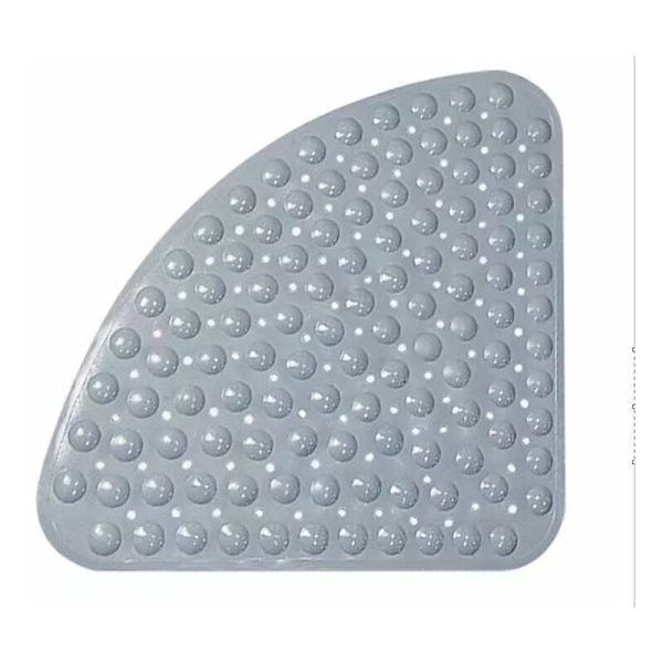Grå vifteformet 54cm*54cm brusebad badeværelse gulvmåtte toiletbad husholdnings silikone trædepude,
