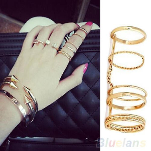 1st Mode Knuckle Midi Finger Tip Ring Kvinnor Plain Chain Punk Party Smycken