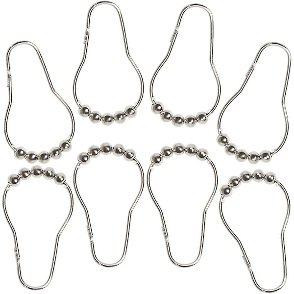 12 delar Gardinringar Duschdraperikrokar Med Glidsystem Gardinkrokar För Duschgardinstång Gardinkrokar,36mm