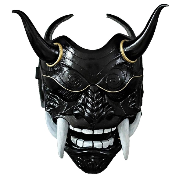 Halloween Mask Hanya Devil Oni Warrior Noh Kabuki Prajna Black