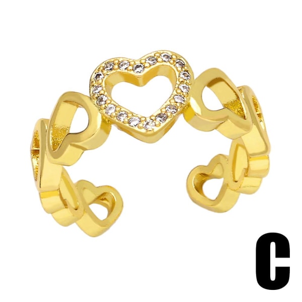 Sormus Vintage Zircon Heart Stud Muotikorut Ac9052 C