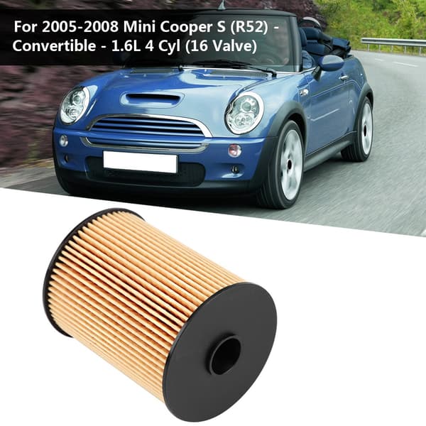 Mini Cooper 2002 2008 Bränslefilter Kit med O-ringar 16146757196
