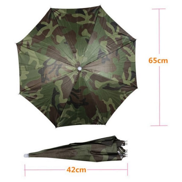 30CM Camouflage Børne Hat Paraply, Hat Paraply Fiske Paraply