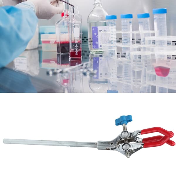 Laboratorieklemme for kondensator og begerforlengelse
