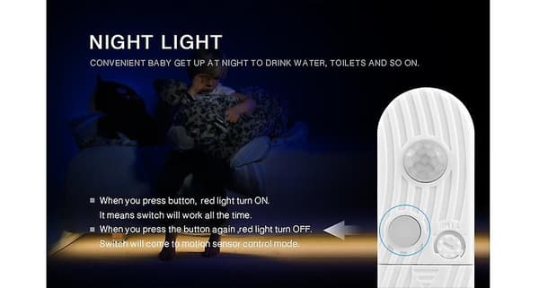 Bevegelsessensor LED-lysstriper Nattlys for sikkerhet White Pack of 1 - 2M