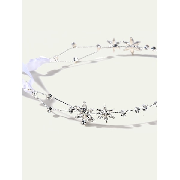 Brudeblomst Pandebånd Mode Enkeltrækket Pandebånd Finkorset Rhinestone Legering Hårbånd Hår