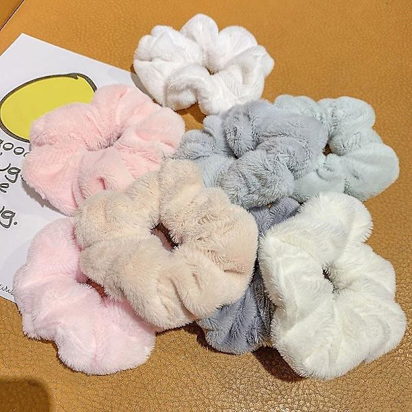 Pehmo Hius Scrunchies Hiuspanta Elastinen Lovely Hiusnauhat Pehmeä hiusystävällinen poninhäntäpidike tytöille Beige