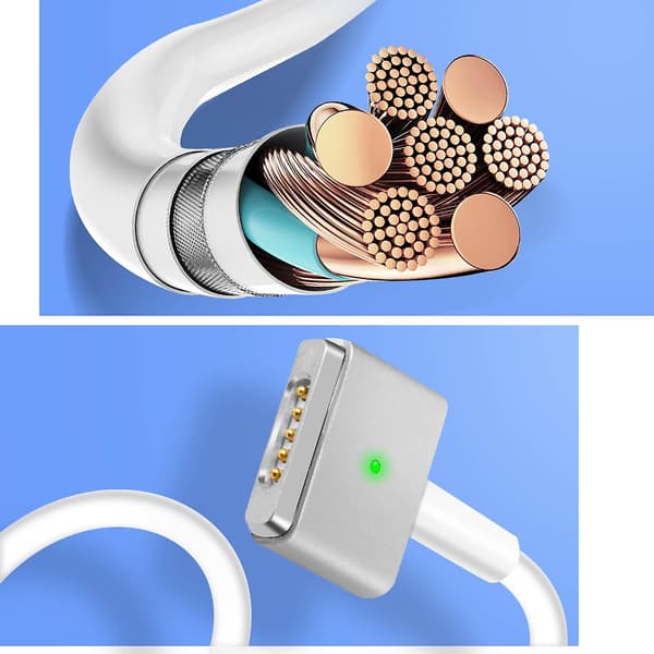 Magsafe 2 Macbook-lader magnetisk 85W LED-indikator, hvit White