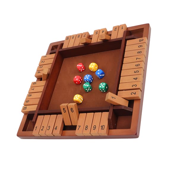 Træ Shut the Box spil til 4 spillere