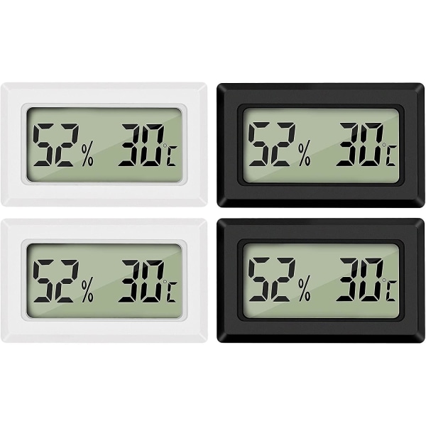 Mini termometer Hygrometer Temperatur Luftfugtighed -50~70 10%~99% Rh Bærbar (4stk)