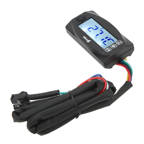 Motorcykel LCD Digital Mätare Voltmeter Termometer Tidsvisning Sensor M14x1.5