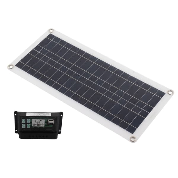 30W 30A Solpaneloplader Controller Kit Polycrystalline Silicon til 12V Bil RV Båd Marine Trailer