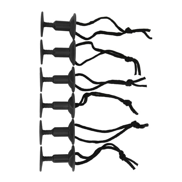 Surfbræt Leash Plug Sæt 6 Stykker Nylon Plastik Surfbræt Tilbehør Sort