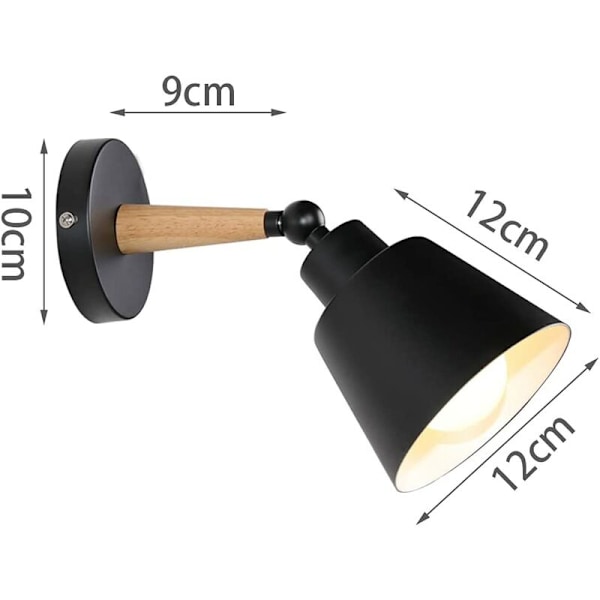 2st macaron matsal liten vägglampa sovrum svart sänglampa (utan glödlampa)，Lämplig för vardagsrum, gång, indo