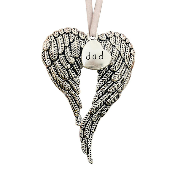 En del af mit hjerte er i julemindesmærke Angel Wing Ornament Pendant Dad