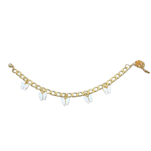Butterfly ankelkæde armbånd legering & akryl håndled ankel kæde elegante smykker Gold