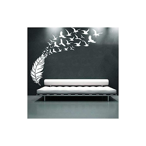 58*100CM sort kreativ udskåret fjerfugl stue soveværelse wallstickers personlige dekorative wallstickers,