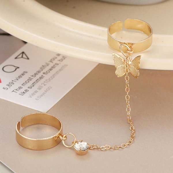 Kvinnor Circlet Set Öppning Justerbar Legering Rhinestone Bright Luster Knuckle Ring Set Smycken Silver