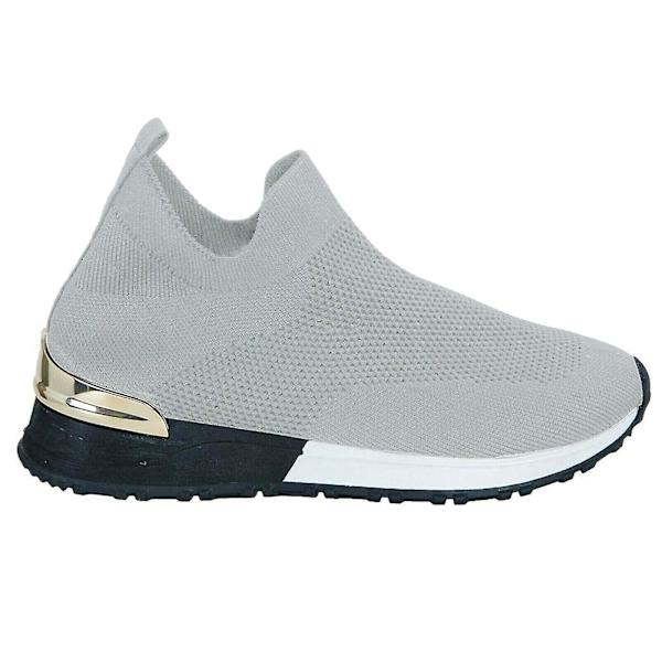Naiset Slip On Tennarit Juoksulenkkarit Kengät Grey 42
