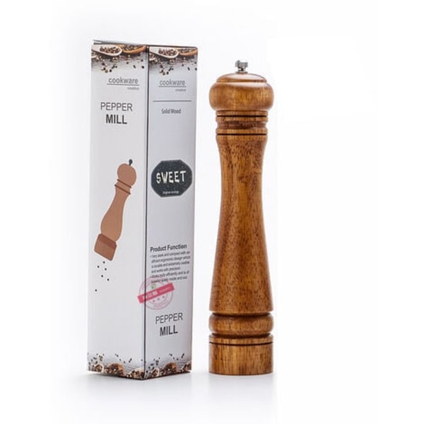 Salt- og peberkværn, træsalt- og peberkværn, manuel salt- og peberkværn, justerbar keramisk krydderikværn, salt a