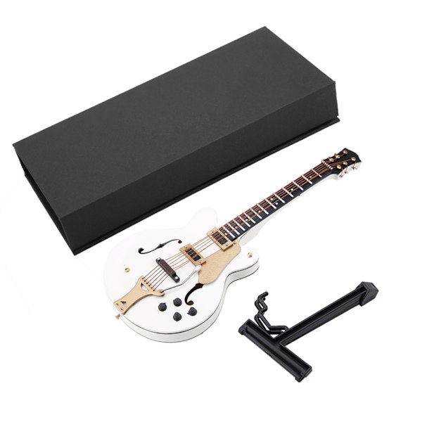 Vit miniatyr elgitarr replika - perfekt julklapp!