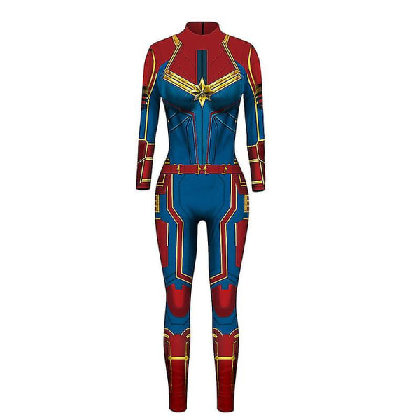 Halloween Captain American Iron Man Dress Bodysuit for kvinner L Blue