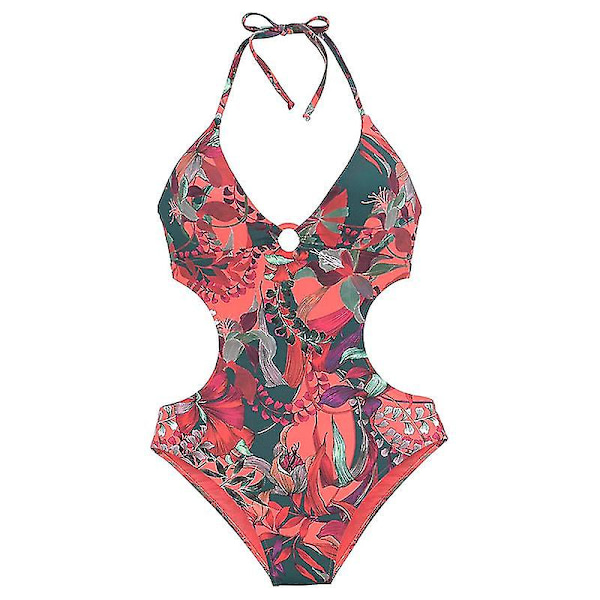 Kvinder Push Up Blomsterbadetøj Monokini Sexet Rygløs Halter