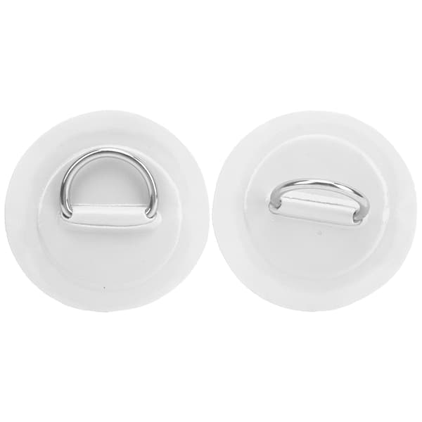 2 stk Oppblåsbar Båt Kajakk PVC Marine Rustfritt Stål Fast Spenne D Ring Pad Patch Hvit