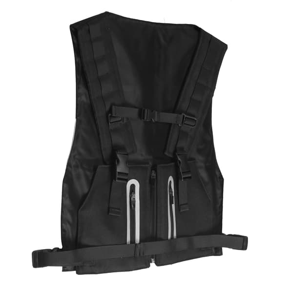 Reflekterande Säkerhetsväst Justerbar Cykelväst Utomhus Polyester Multifunktion Svart