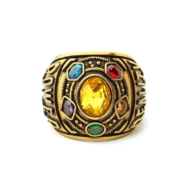 Mote Menn Power Ring Infinity Wars Thanos Cosplay Legering Ring Smykker Infinity Wars Thanos Jewellery Letter Men Ring