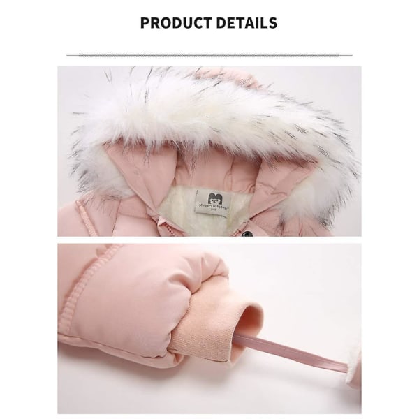 baby fleece-haalari 73cm pink