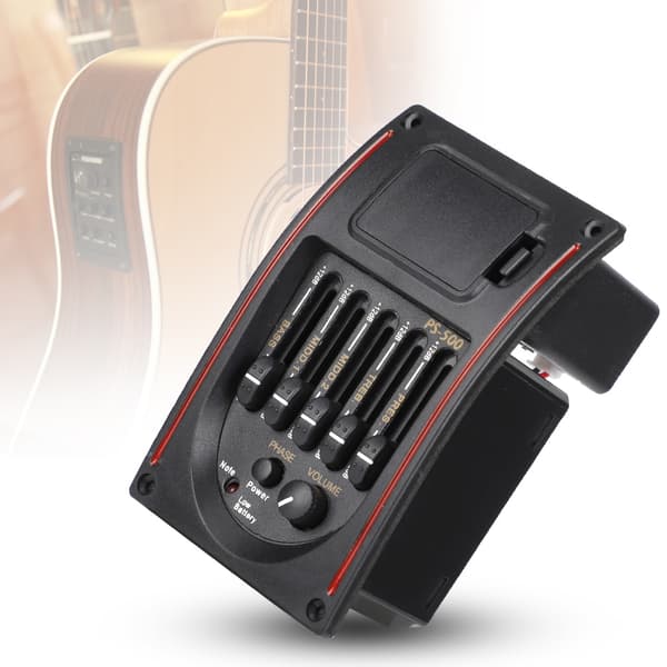 5-bånds akustisk elektrisk gitarforforsterker EQ Equalizer Pickup Tuner