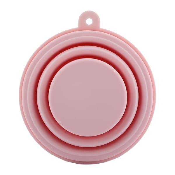 Bärbar Vikbar Silikonmugg med Lock Rosa
