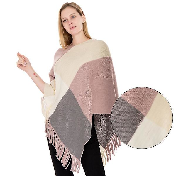 Stor fyrkantig färgblockstickad thermal Black red