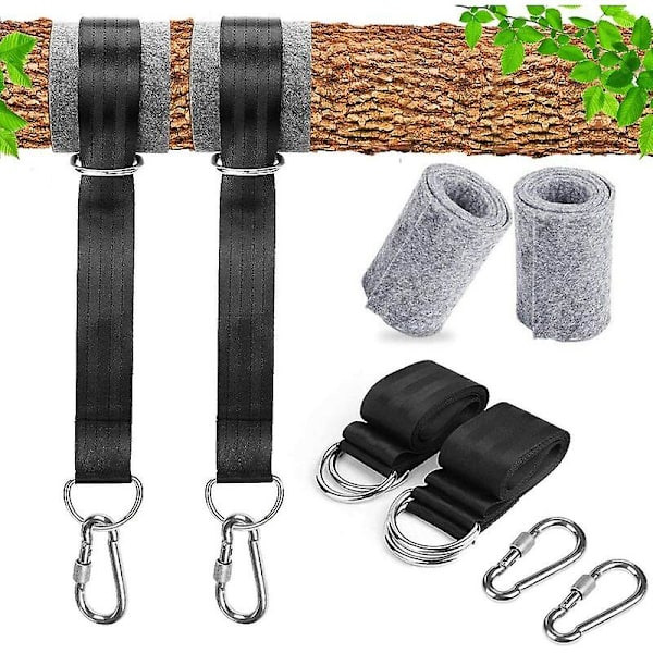 Swing Kiinnitys, Riippumatto Kiinnitys Soveltuu 2 x 150 cm puulle 2 tukevalla karabiinilla ja D-renkaalla, säilytyspussilla, puunsuojatyynyllä.