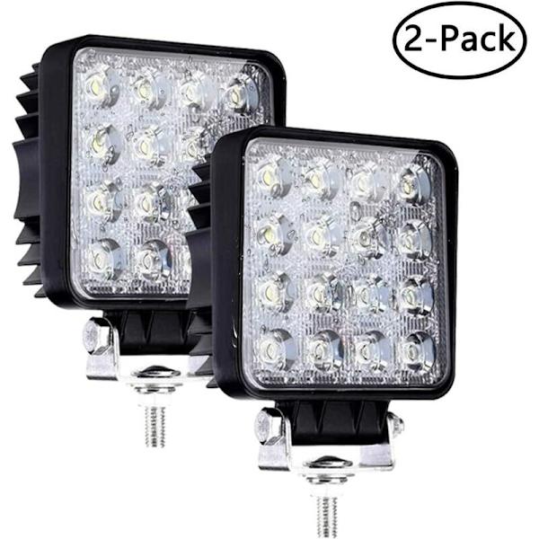 2 stk Firkantet 48W LED Arbejdslampe Arbejdslampe Inspektionslys Engineering Car Light,