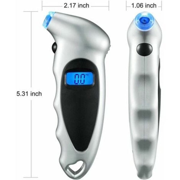 Digital tryckmätare 10 bar, digital däcktrycksmätare bil, cykel, mountainbike, motorcykel