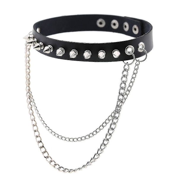 Spike Choker Halskæde Goth Collar Chain Punk Choker Kvinder Mænd Sort Læder Chocker Cool Gothic smykker rose red