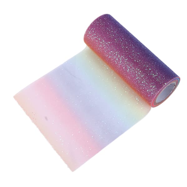Regnbue Glitter Tyll Lang Fleksibel Bryllupsfest Glitrende Dekorasjon