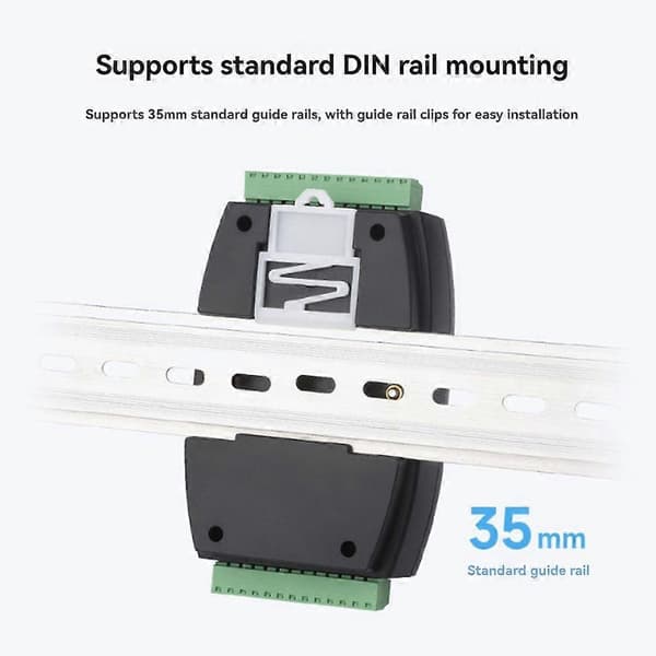 Industriel UART USB til 8CH RS485 Isoleret Konverter til 35mm Standard Skinne og Stabelbar Installation Black